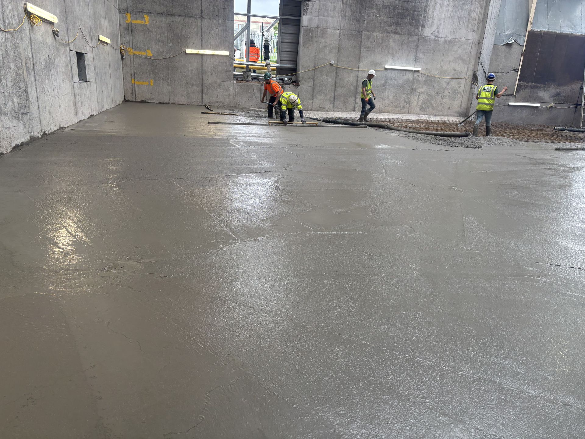 Concrete floor slab at an industrial processing facility