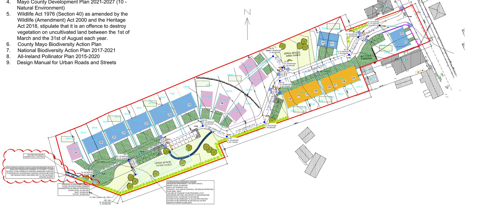 Site layout plan for Convent Gate housing development, Claremorris